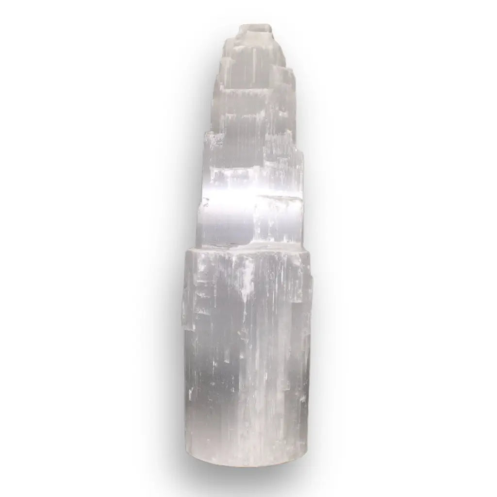 Get your Satin Spar Tower – 15cm Light Beam of Serenity online now or in store at Forever Gems in Franschhoek, South Africa