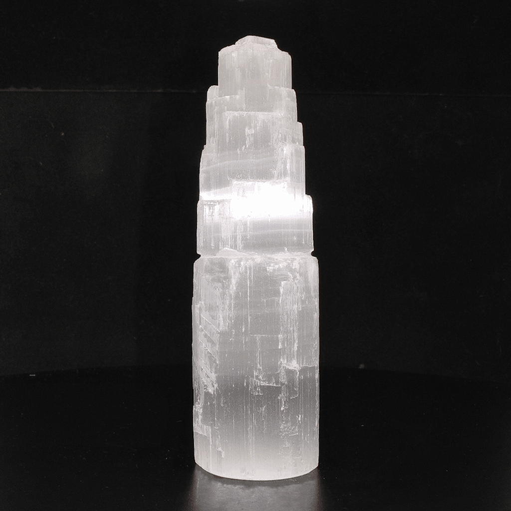 Get your Satin Spar Tower – 15cm Light Beam of Serenity online now or in store at Forever Gems in Franschhoek, South Africa