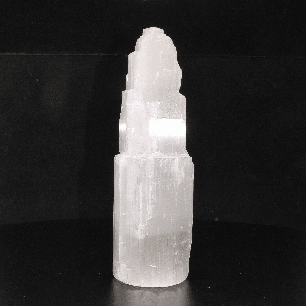 Get your Satin Spar Tower – 15cm Light Beam of Serenity online now or in store at Forever Gems in Franschhoek, South Africa