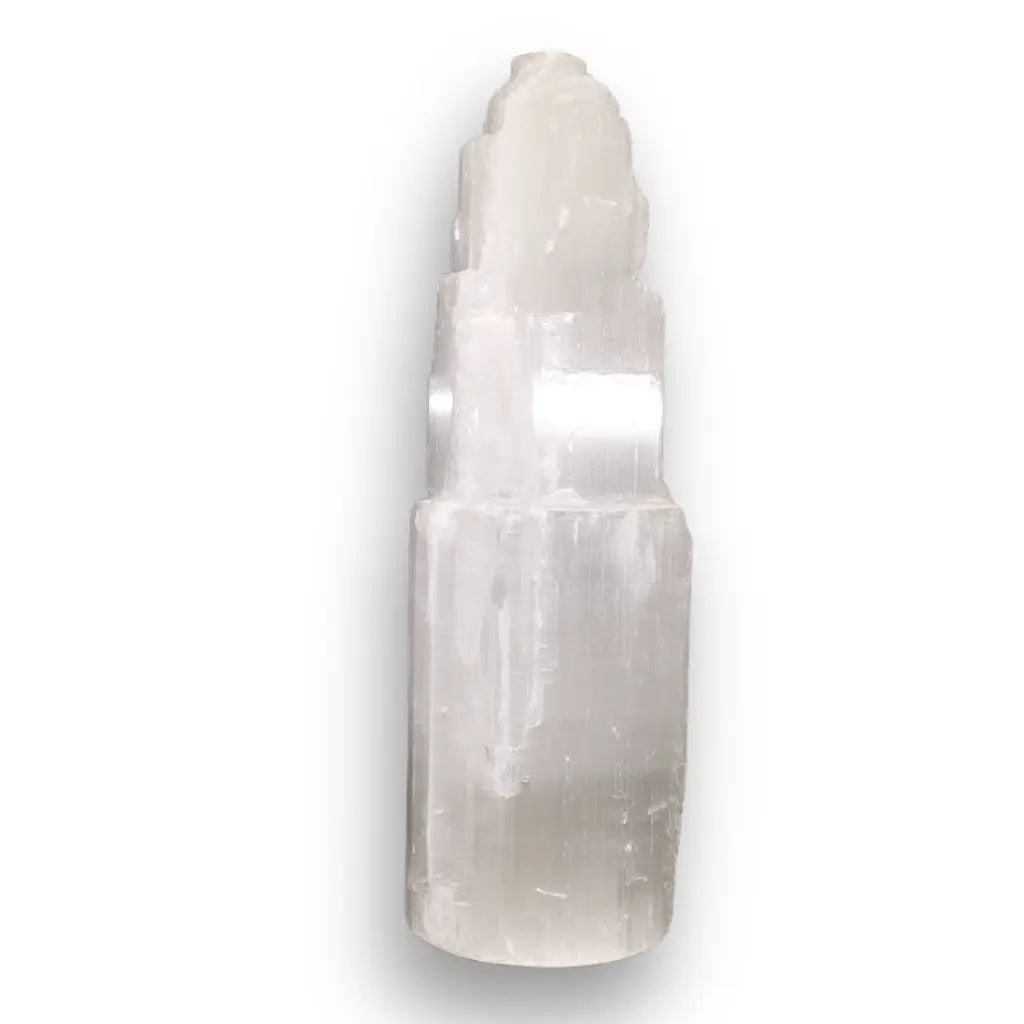 Get your Satin Spar Tower – 15cm Light Beam of Serenity online now or in store at Forever Gems in Franschhoek, South Africa