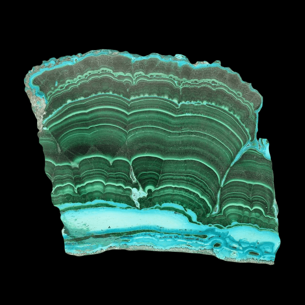 Get your Banded Malachite Slice With Chrysocolla (Malacholla) online now or in store at Forever Gems in Franschhoek, South Africa