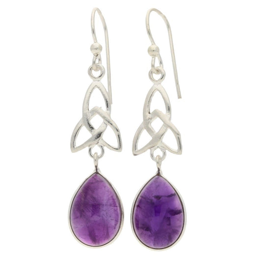 Get your Celtic Teardrops Elegance: Amethyst Sterling Silver Earrings online now or in store at Forever Gems in Franschhoek, South Africa