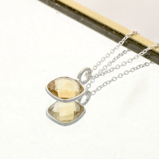 Get your Joy & Abundance - Faceted Citrine Cushion Necklace online now or in store at Forever Gems in Franschhoek, South Africa