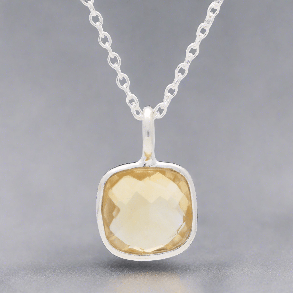Get your Joy & Abundance - Faceted Citrine Cushion Necklace online now or in store at Forever Gems in Franschhoek, South Africa