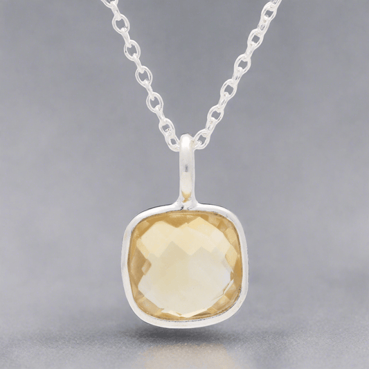 Get your Joy & Abundance - Faceted Citrine Cushion Necklace online now or in store at Forever Gems in Franschhoek, South Africa