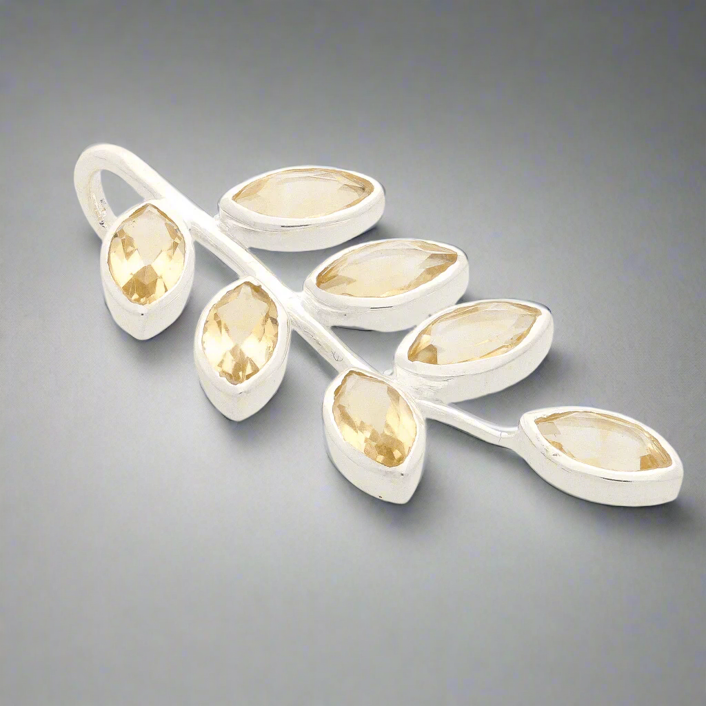 Get your Leaf & Light Citrine Silver Pendant online now or in store at Forever Gems in Franschhoek, South Africa