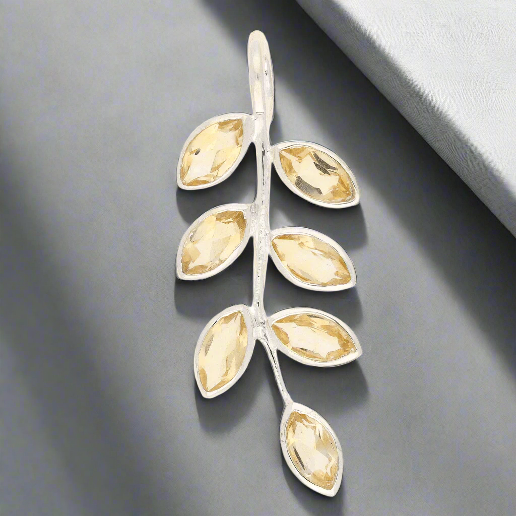 Get your Leaf & Light Citrine Silver Pendant online now or in store at Forever Gems in Franschhoek, South Africa