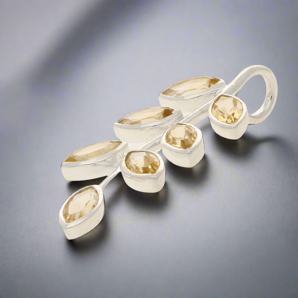 Get your Leaf & Light Citrine Silver Pendant online now or in store at Forever Gems in Franschhoek, South Africa