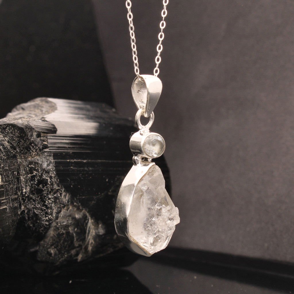 Buy your Earth & Sky: Herkimer & Blue Topaz Necklace online now or in store at Forever Gems in Franschhoek, South Africa