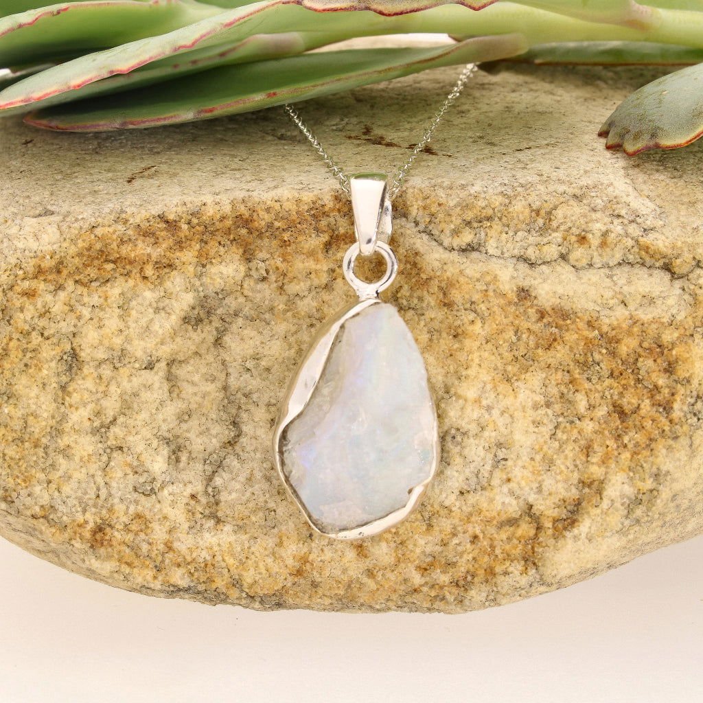 Get your Elemental Aura Rough Moonstone Necklace online now or in store at Forever Gems in Franschhoek, South Africa