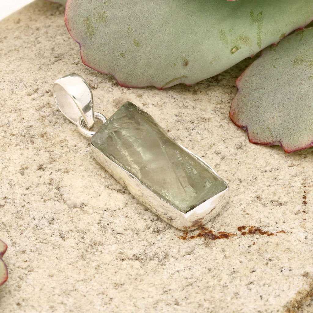 Get your Elemental Aura Rough Prasiolite Necklace online now or in store at Forever Gems in Franschhoek, South Africa