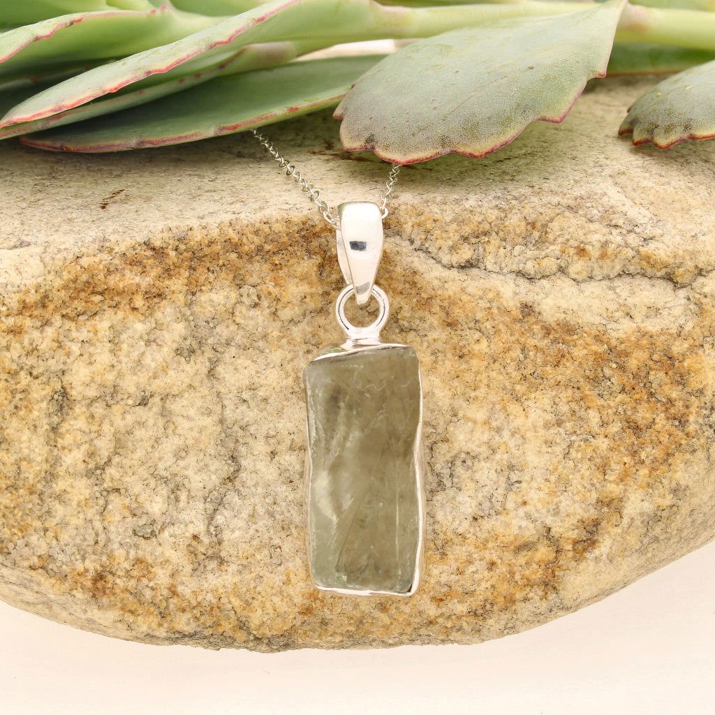 Get your Elemental Aura Rough Prasiolite Necklace online now or in store at Forever Gems in Franschhoek, South Africa