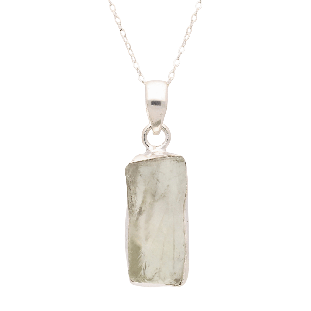 Get your Elemental Aura Rough Prasiolite Necklace online now or in store at Forever Gems in Franschhoek, South Africa