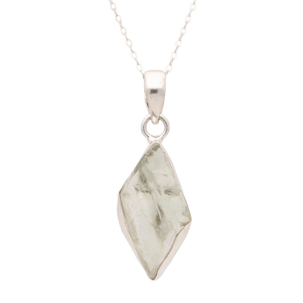 Get your Elemental Aura Rough Prasiolite Necklace online now or in store at Forever Gems in Franschhoek, South Africa
