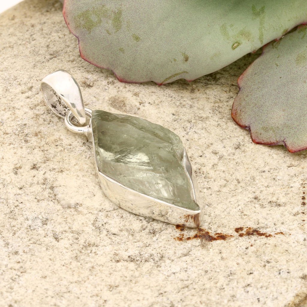 Get your Elemental Aura Rough Prasiolite Necklace online now or in store at Forever Gems in Franschhoek, South Africa