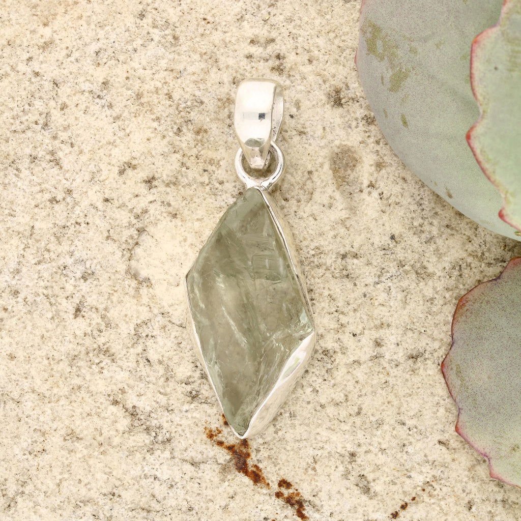 Get your Elemental Aura Rough Prasiolite Necklace online now or in store at Forever Gems in Franschhoek, South Africa
