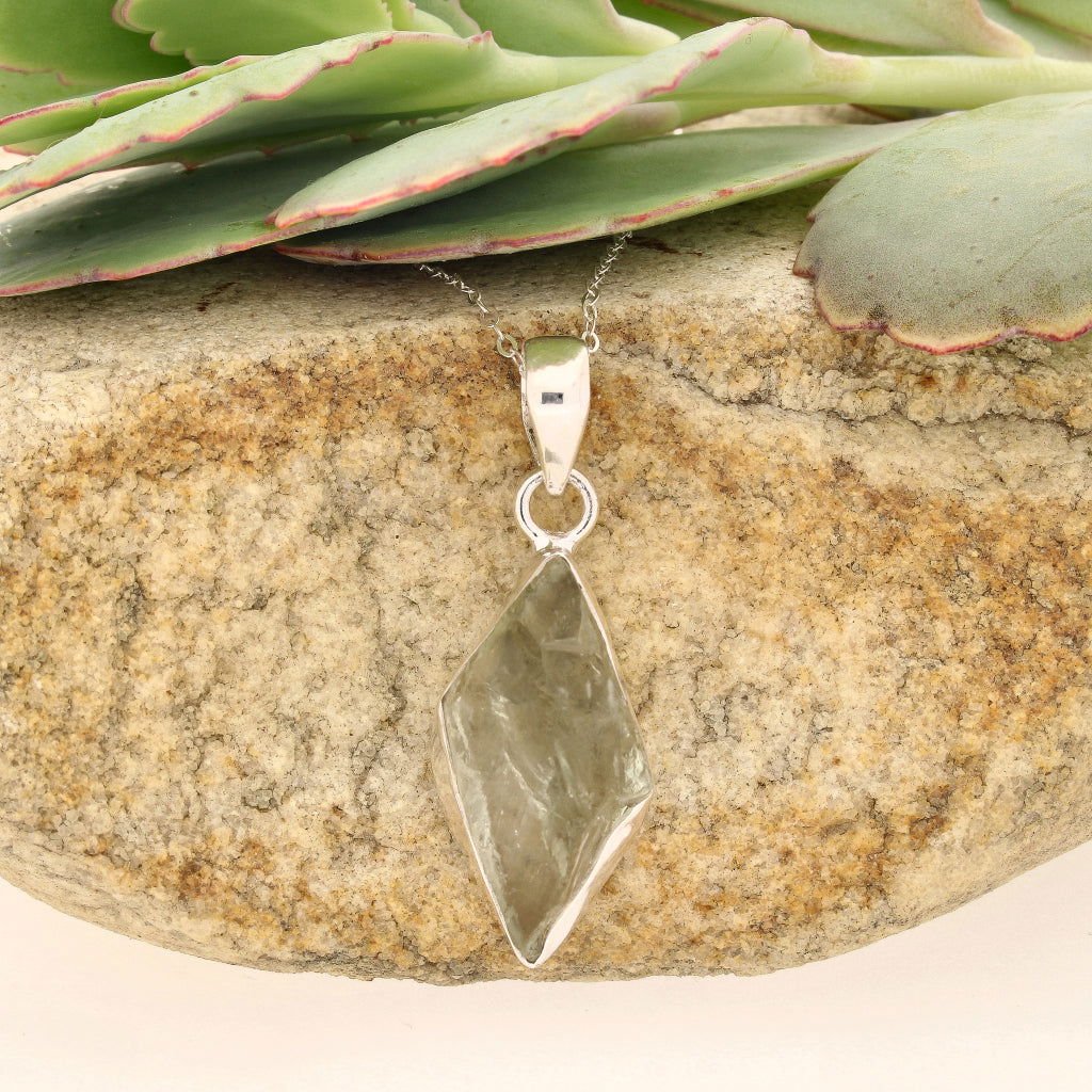 Get your Elemental Aura Rough Prasiolite Necklace online now or in store at Forever Gems in Franschhoek, South Africa