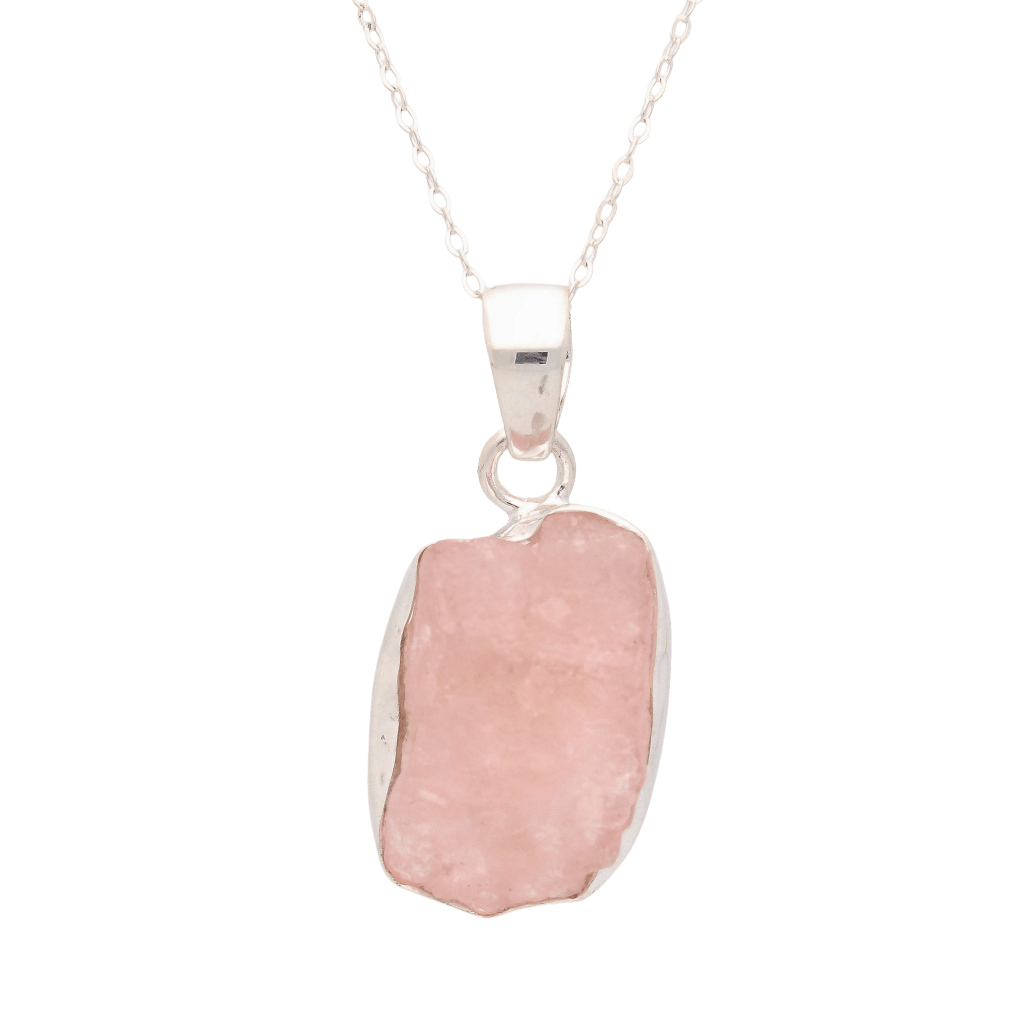 Get your Elemental Aura Rough Rose Quartz Necklace online now or in store at Forever Gems in Franschhoek, South Africa
