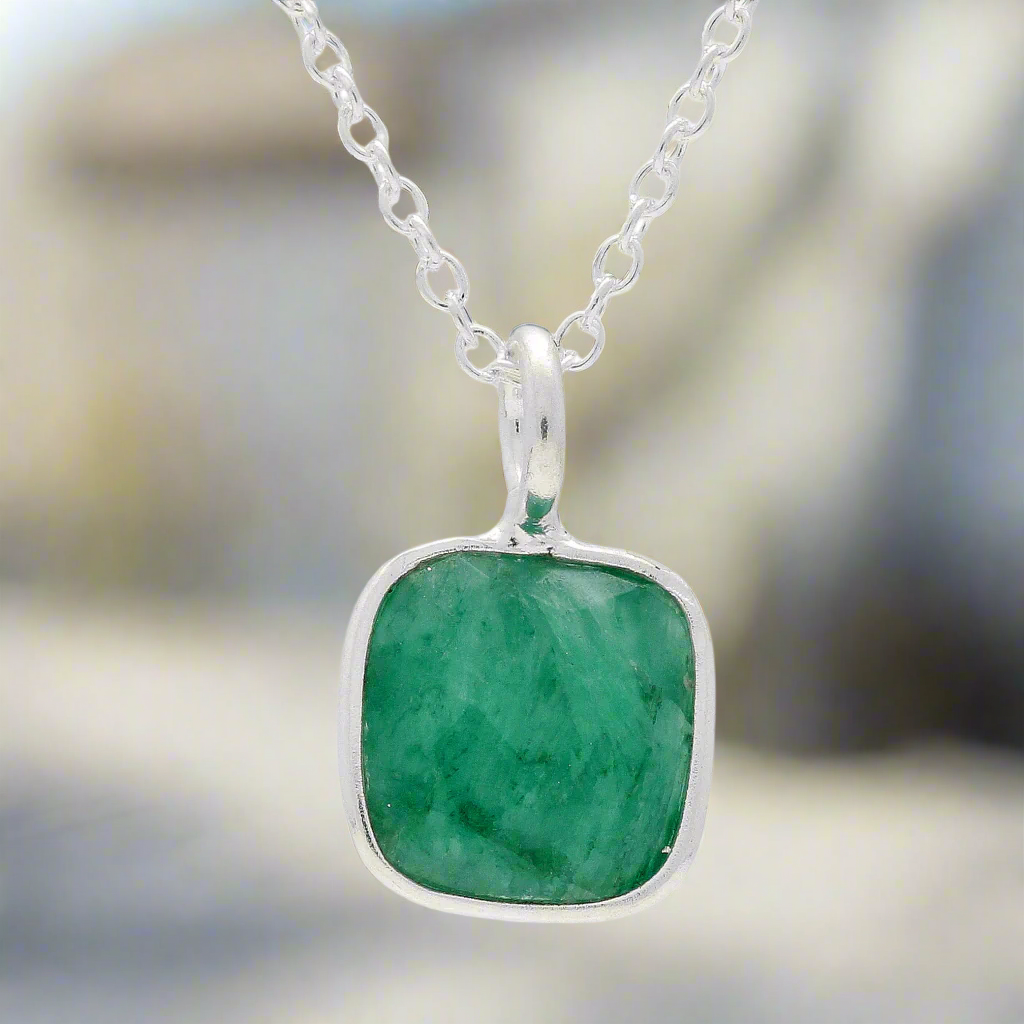 Get your Heart of Spring – Faceted Emerald May Birthstone Necklace online now or in store at Forever Gems in Franschhoek, South Africa