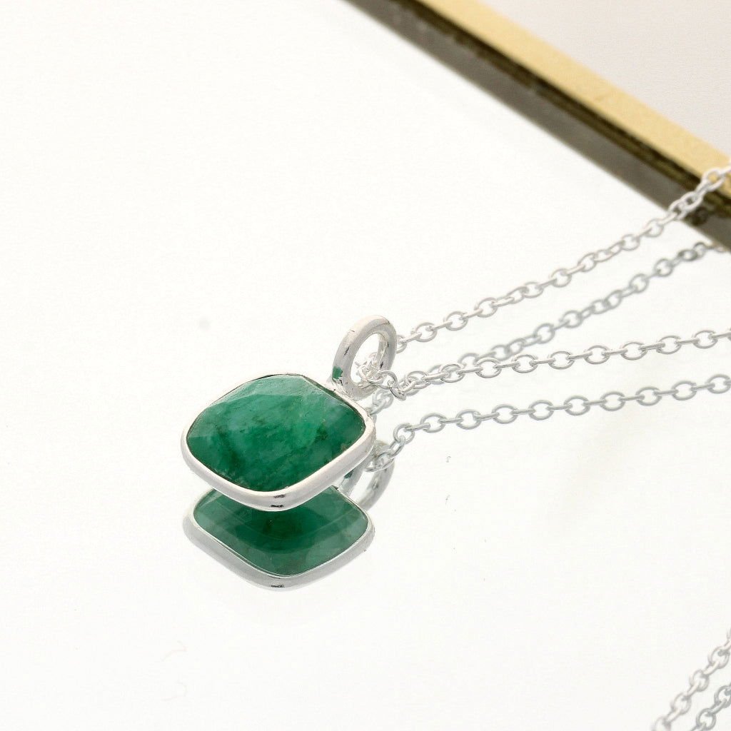 Get your Heart of Spring – Faceted Emerald May Birthstone Necklace online now or in store at Forever Gems in Franschhoek, South Africa