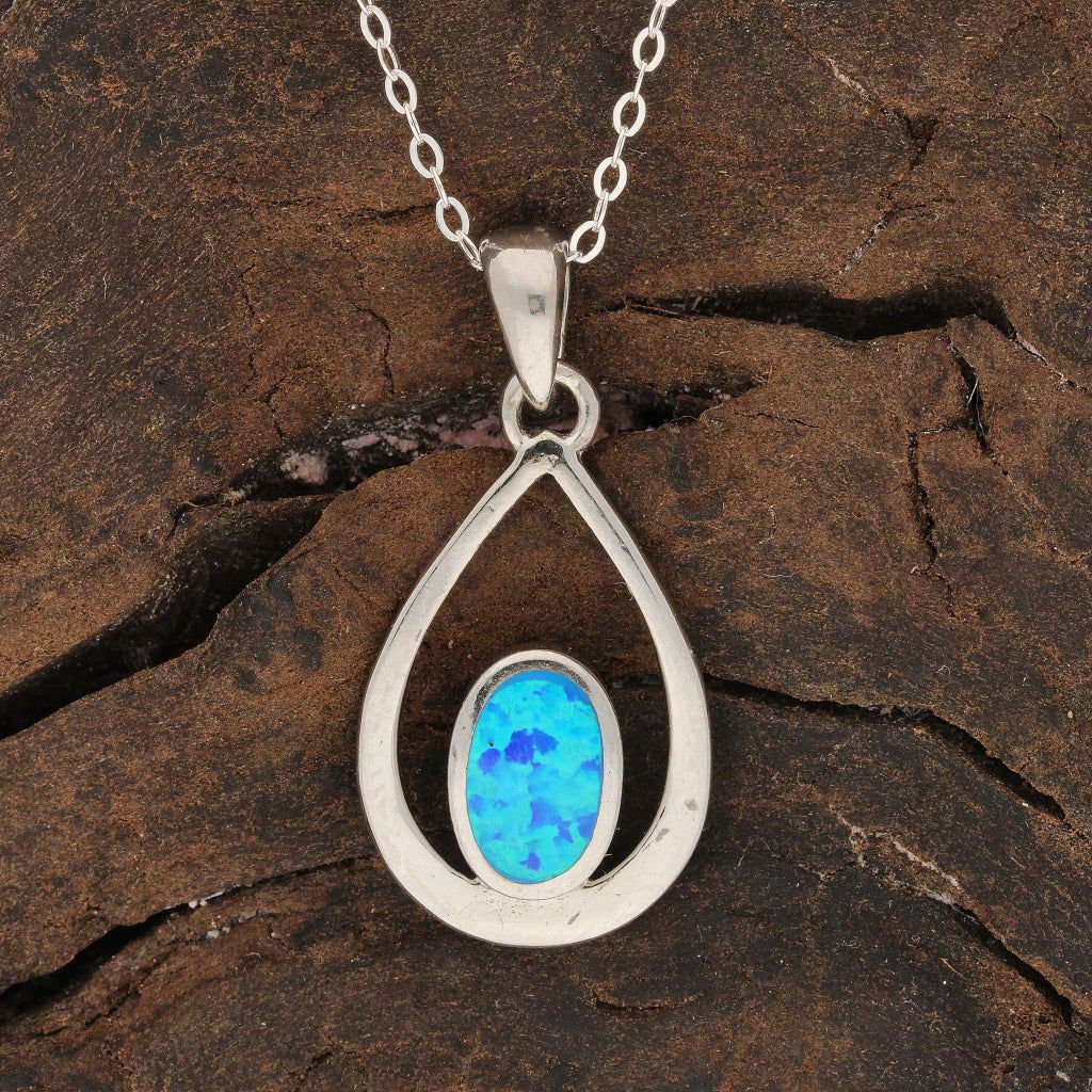 Buy your Enchanted Raindrop: Heart Synthetic Opal Necklace online now or in store at Forever Gems in Franschhoek, South Africa