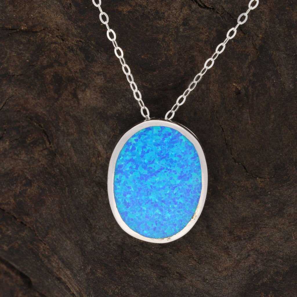 Buy your Firelight Collection: Oval Synthetic Opal Necklace online now or in store at Forever Gems in Franschhoek, South Africa