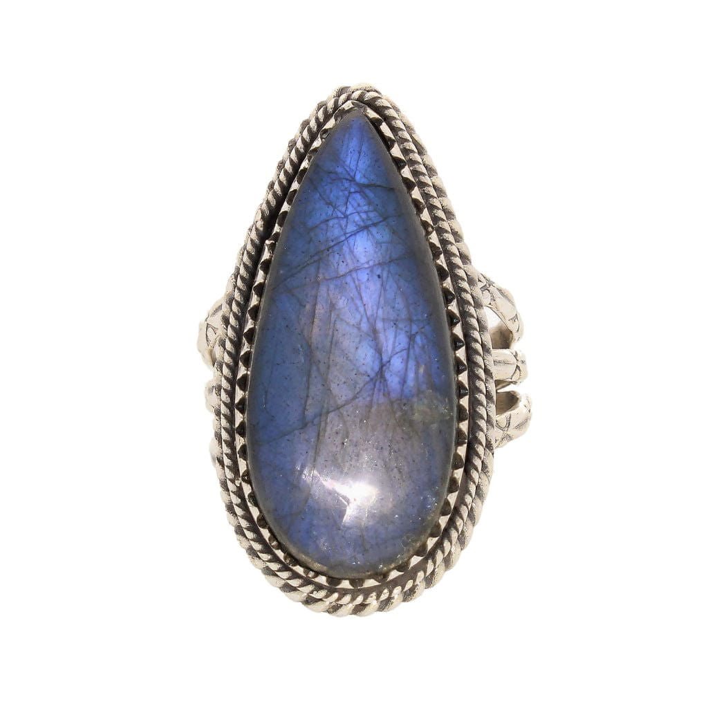 Get your Labradorite Dreams: Handcrafted Sterling Silver Ring Set on Tri-Band Texture online now or in store at Forever Gems in Franschhoek, South Africa