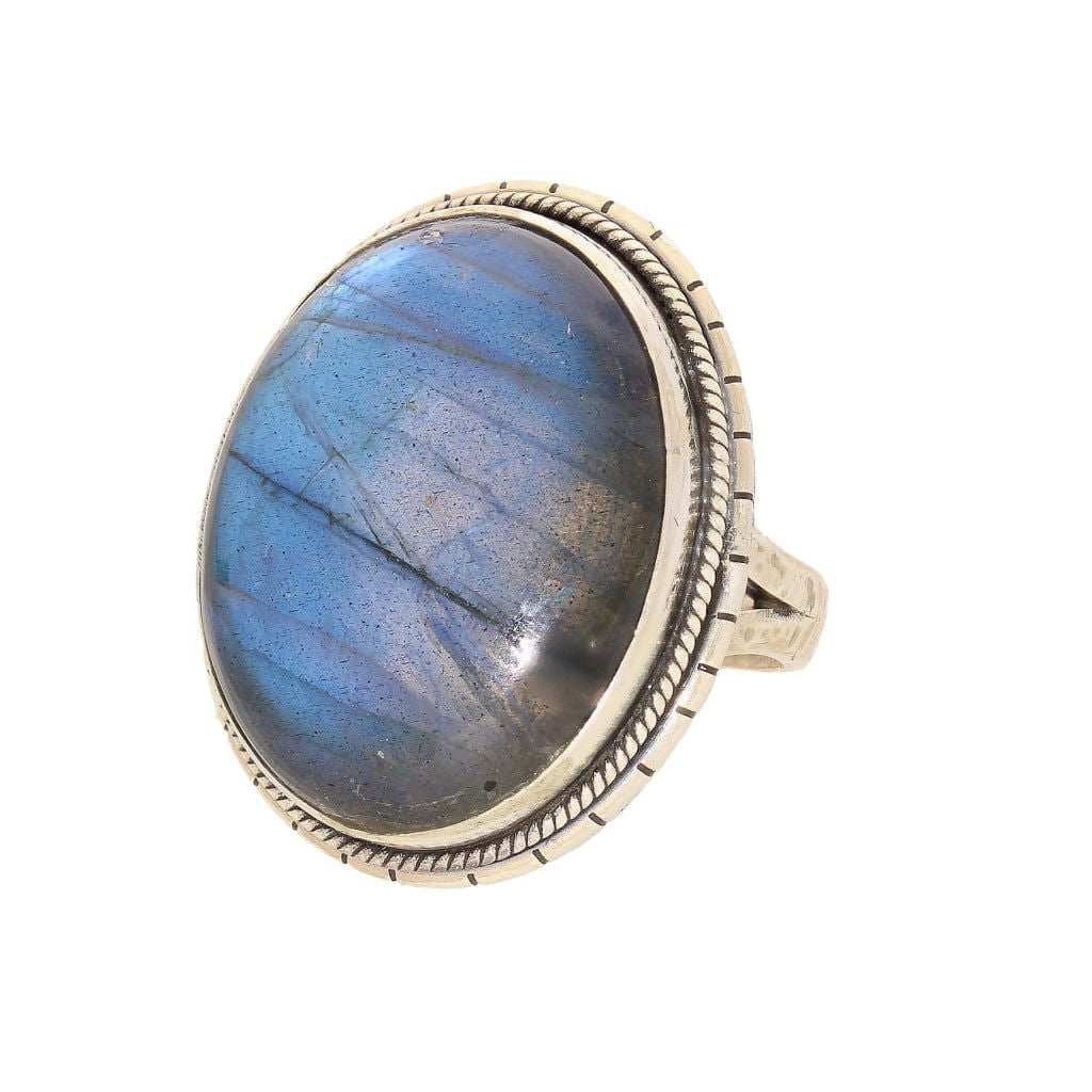 Get your Labradorite Dreams: Handcrafted Sterling Silver Ring Set on Tri-Band Texture online now or in store at Forever Gems in Franschhoek, South Africa
