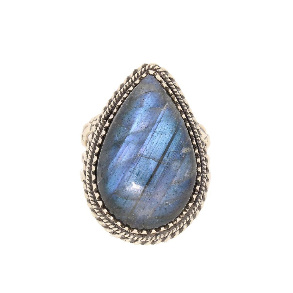 Get your Labradorite Dreams: Handcrafted Sterling Silver Ring Set on Tri-Band Texture online now or in store at Forever Gems in Franschhoek, South Africa