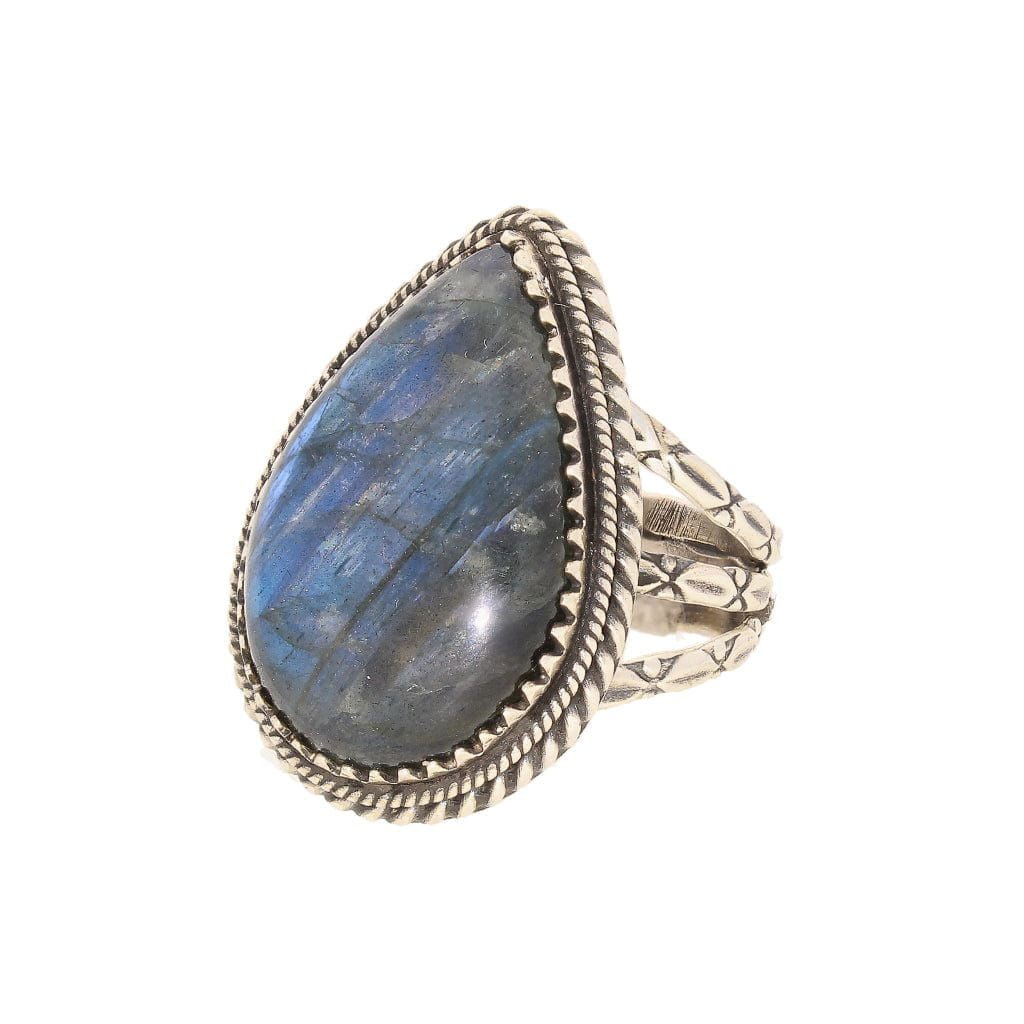 Get your Labradorite Dreams: Handcrafted Sterling Silver Ring Set on Tri-Band Texture online now or in store at Forever Gems in Franschhoek, South Africa