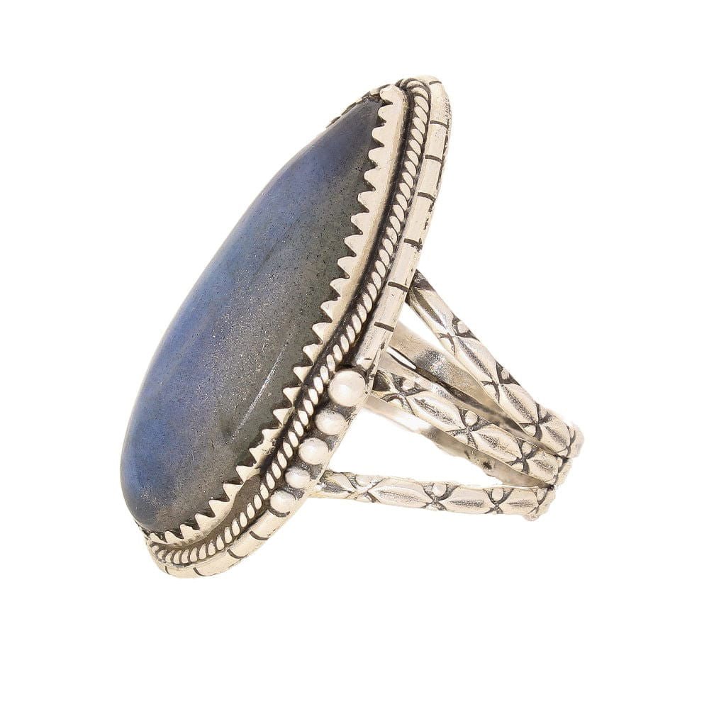 Get your Labradorite Dreams: Handcrafted Sterling Silver Ring Set on Tri-Band Texture online now or in store at Forever Gems in Franschhoek, South Africa