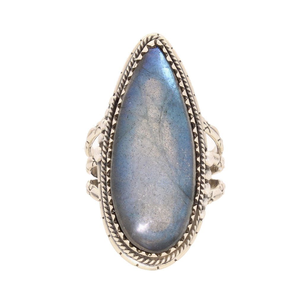 Get your Labradorite Dreams: Handcrafted Sterling Silver Ring Set on Tri-Band Texture online now or in store at Forever Gems in Franschhoek, South Africa