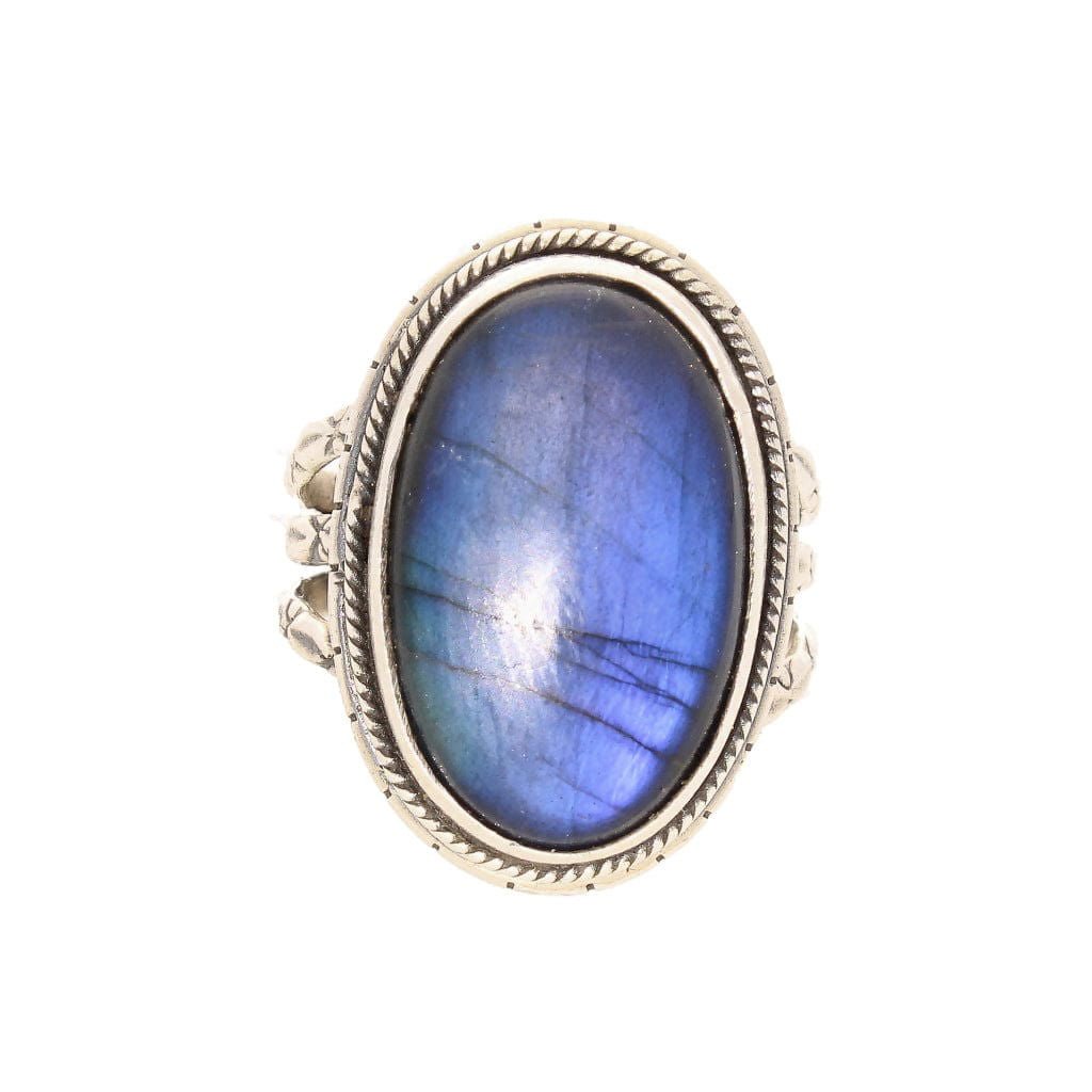 Get your Labradorite Dreams: Handcrafted Sterling Silver Ring Set on Tri-Band Texture online now or in store at Forever Gems in Franschhoek, South Africa