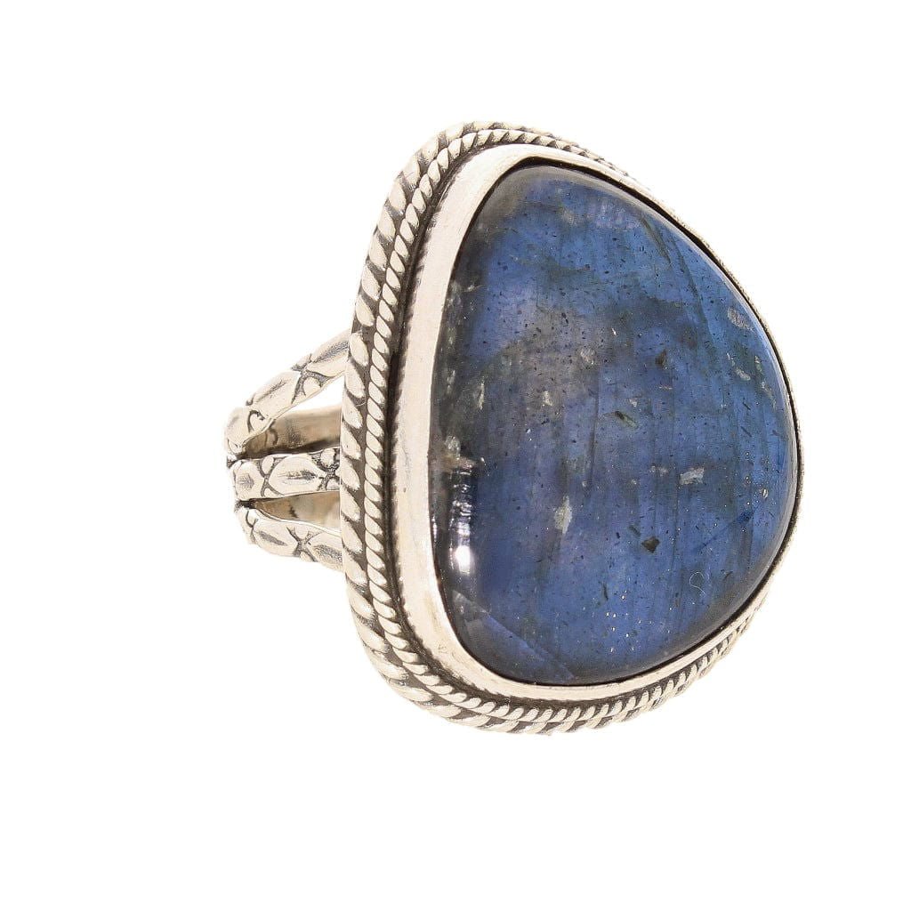 Get your Labradorite Dreams: Handcrafted Sterling Silver Ring Set on Tri-Band Texture online now or in store at Forever Gems in Franschhoek, South Africa