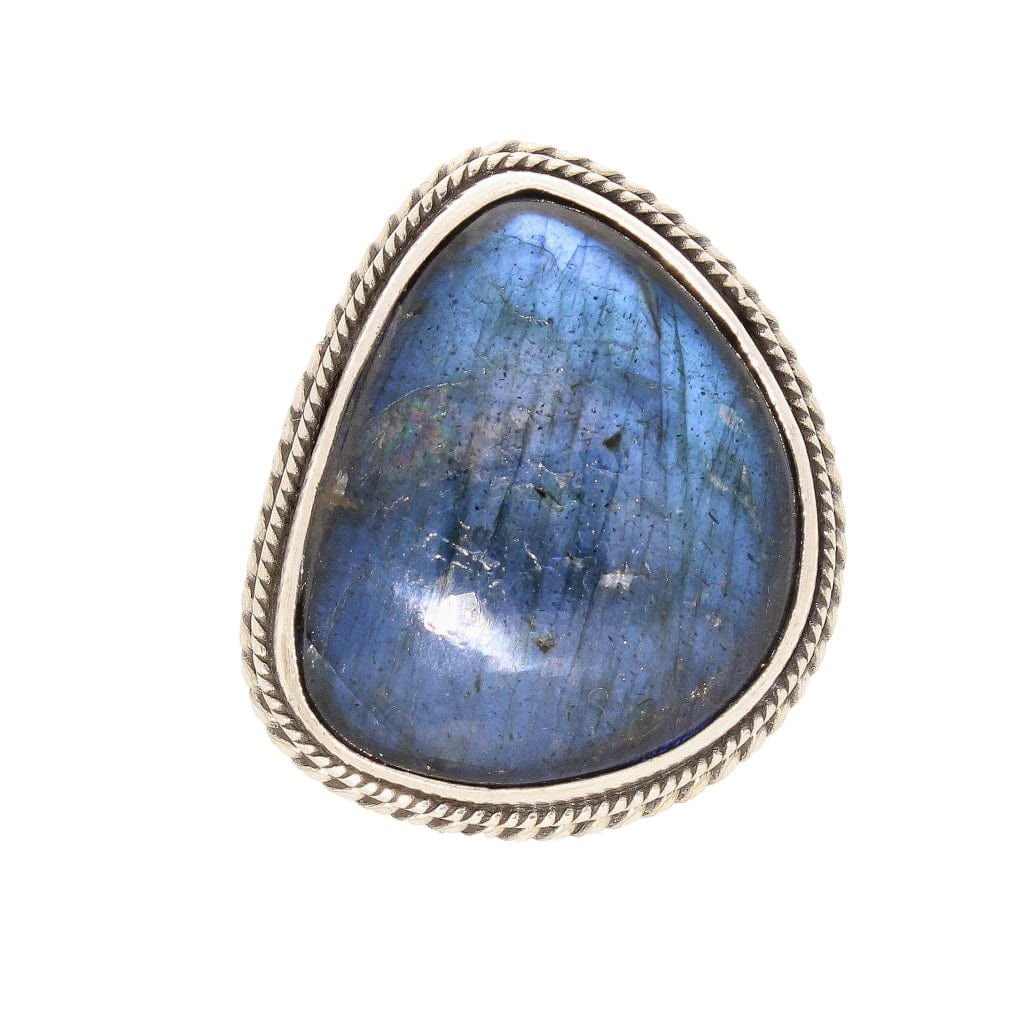 Get your Labradorite Dreams: Handcrafted Sterling Silver Ring Set on Tri-Band Texture online now or in store at Forever Gems in Franschhoek, South Africa