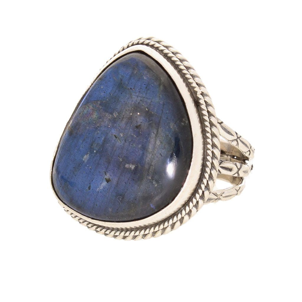 Get your Labradorite Dreams: Handcrafted Sterling Silver Ring Set on Tri-Band Texture online now or in store at Forever Gems in Franschhoek, South Africa