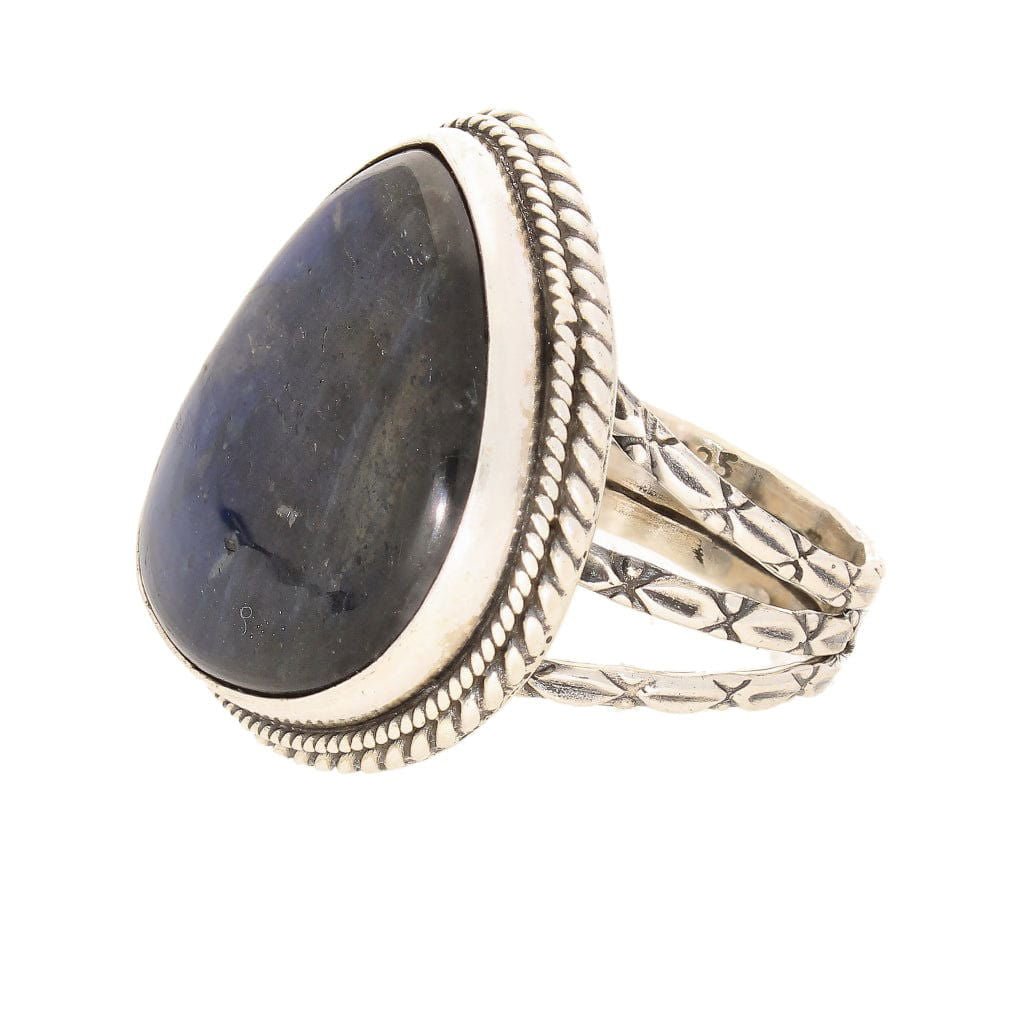 Get your Labradorite Dreams: Handcrafted Sterling Silver Ring Set on Tri-Band Texture online now or in store at Forever Gems in Franschhoek, South Africa