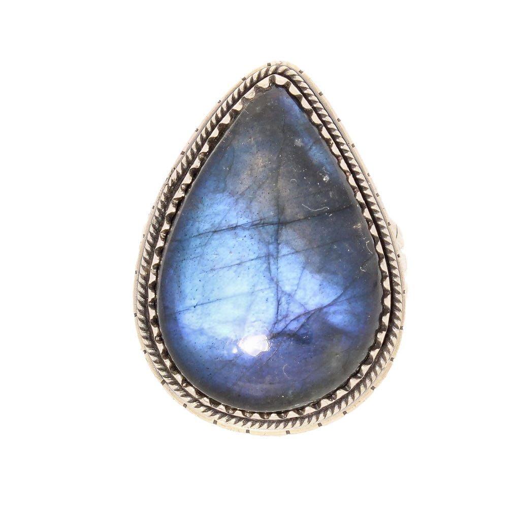 Get your Labradorite Dreams: Handcrafted Sterling Silver Ring Set on Tri-Band Texture online now or in store at Forever Gems in Franschhoek, South Africa