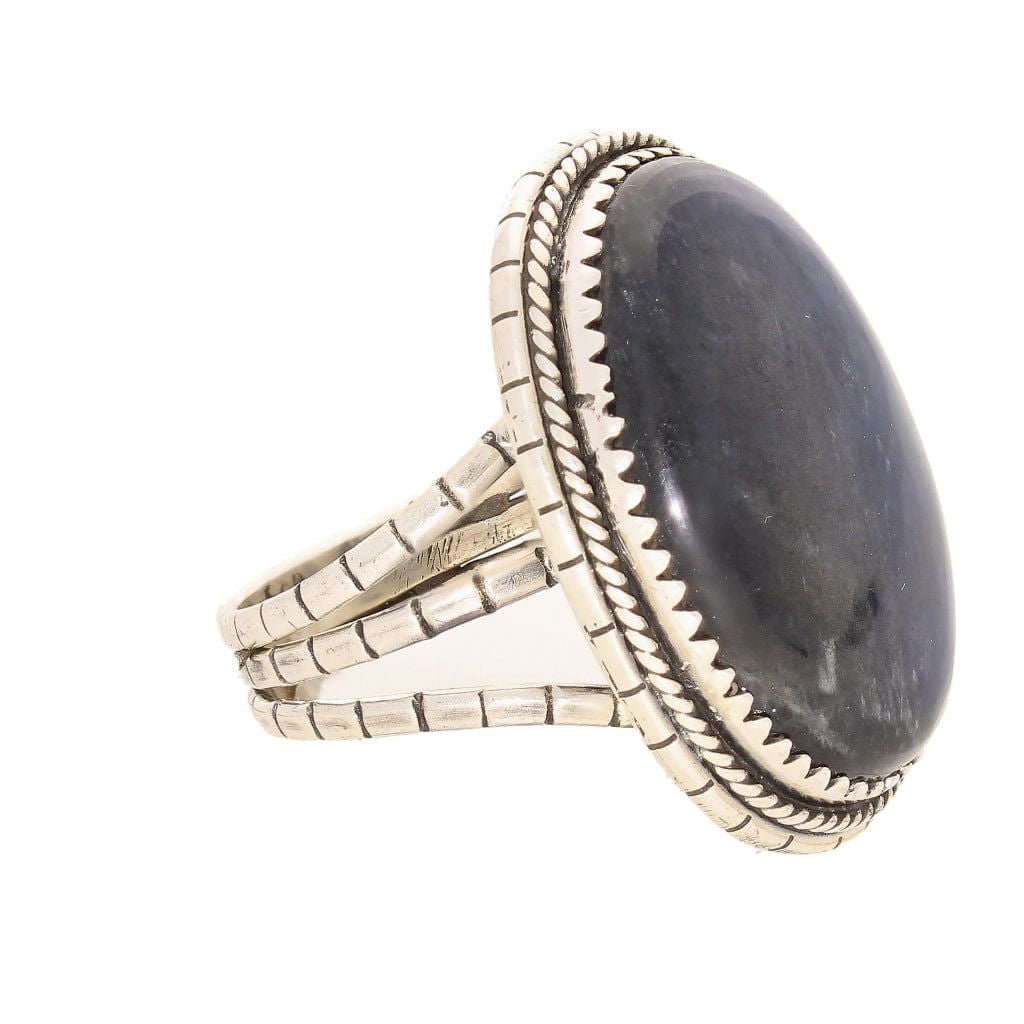Get your Labradorite Dreams: Handcrafted Sterling Silver Ring Set on Tri-Band Texture online now or in store at Forever Gems in Franschhoek, South Africa
