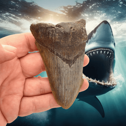 Get your Megalodon Shark Tooth: Unrestored Fossilized Masterpiece online now or in store at Forever Gems in Franschhoek, South Africa