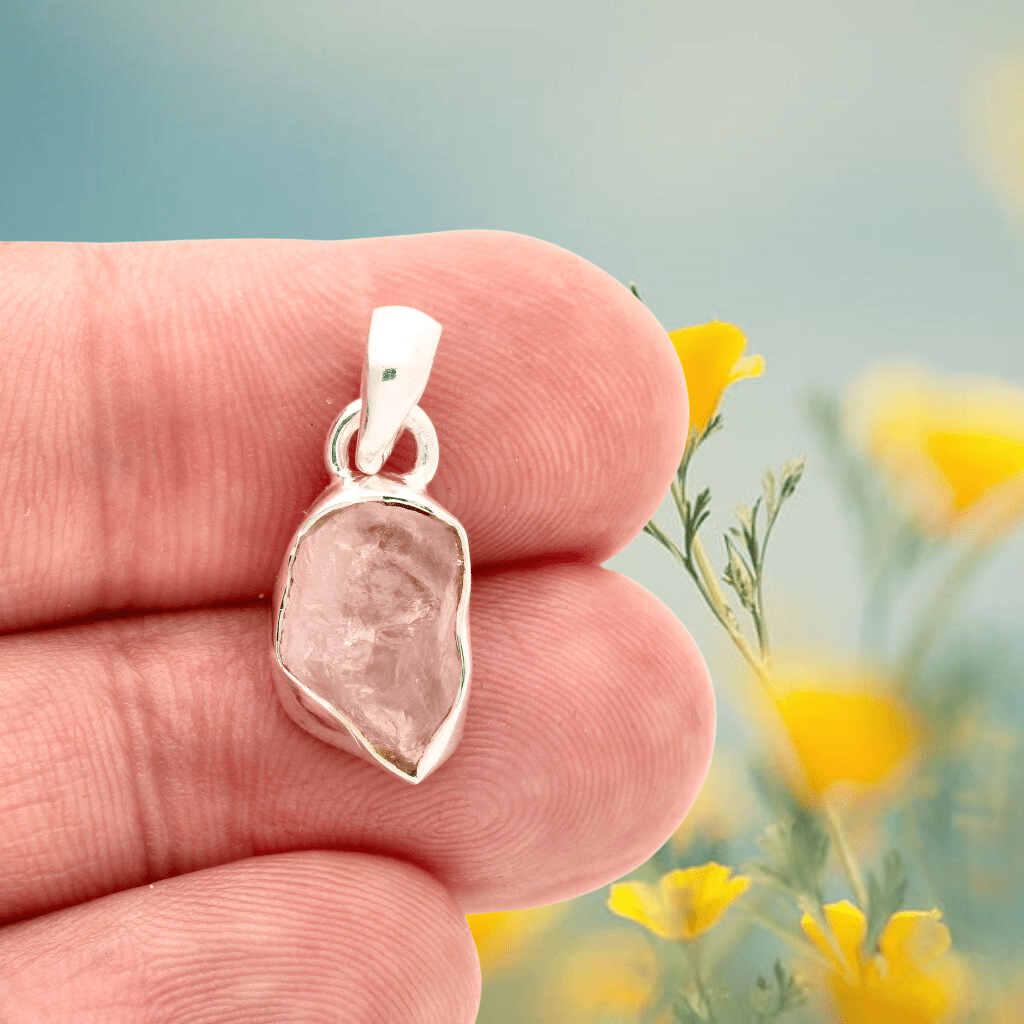 Get your Nature's Treasures: Raw Pink Kunzite Sterling Silver Necklace online now or in store at Forever Gems in Franschhoek, South Africa