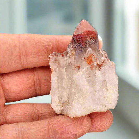 Get your Hematite Orange River Quartz Cluster – Deep Red Phantom Crystals online now or in store at Forever Gems in Franschhoek, South Africa