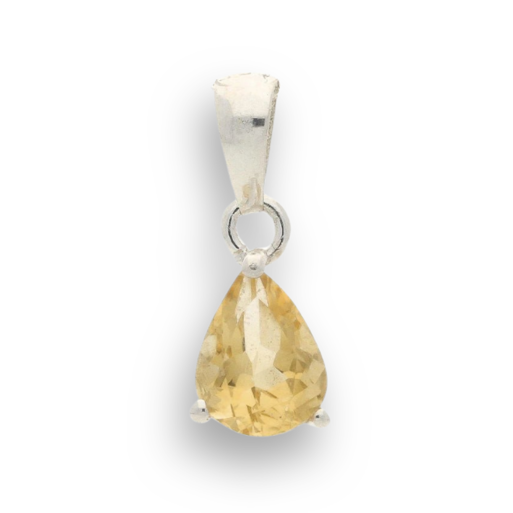 Radiant Tears: Teardrop Faceted Citrine Necklace