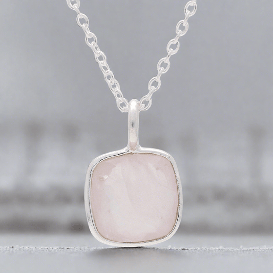 Get your Gentle Love - Faceted Rose Quartz Silver Necklace online now or in store at Forever Gems in Franschhoek, South Africa