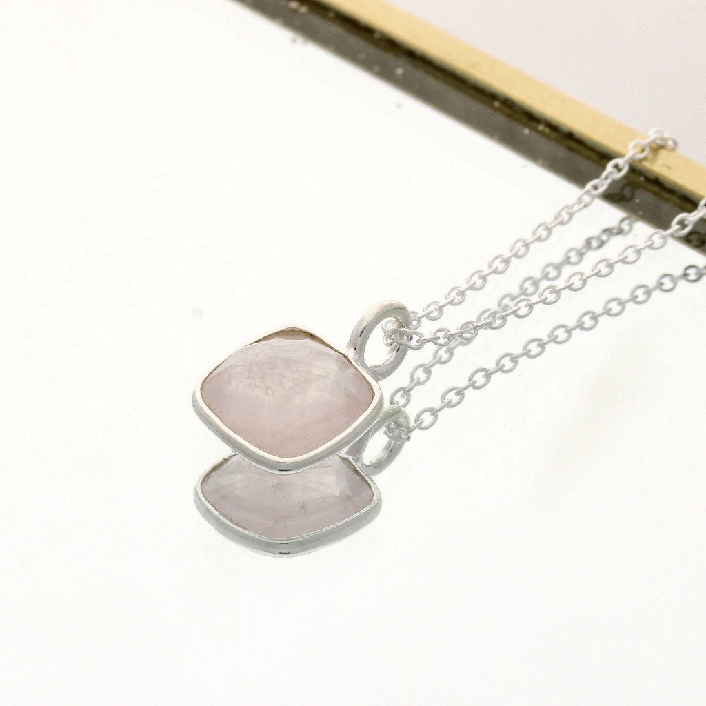 Get your Gentle Love - Faceted Rose Quartz Silver Necklace online now or in store at Forever Gems in Franschhoek, South Africa