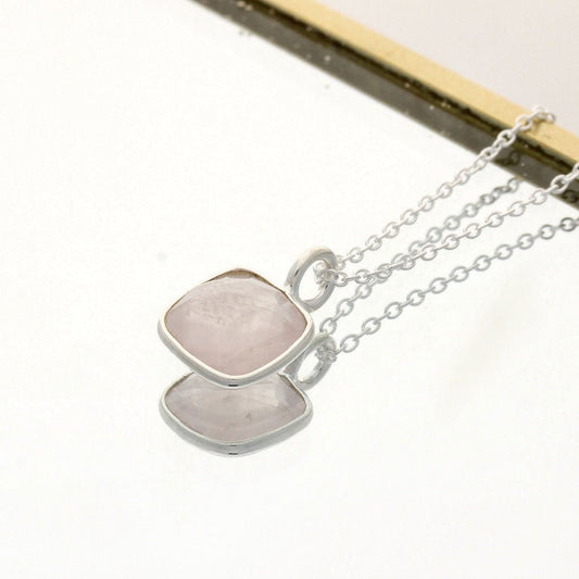 Get your Gentle Love - Faceted Rose Quartz Silver Necklace online now or in store at Forever Gems in Franschhoek, South Africa