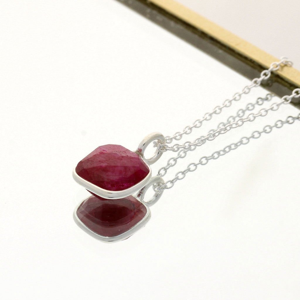 Get your Vibrant Love – Rubellite Square Necklace in Sterling Silver online now or in store at Forever Gems in Franschhoek, South Africa