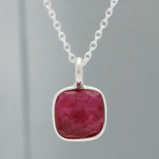 Get your Vibrant Love – Rubellite Square Necklace in Sterling Silver online now or in store at Forever Gems in Franschhoek, South Africa
