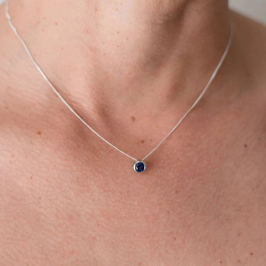 Get your Sterling Silver Bezel Set Sapphire Solitaire Necklace online now or in store at Forever Gems in Franschhoek, South Africa