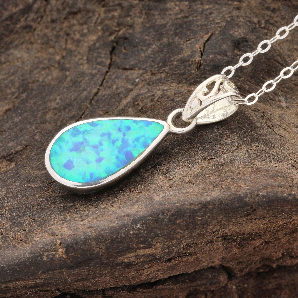 Buy your Secret Garden: Teardrop Synthetic Opal Necklace online now or in store at Forever Gems in Franschhoek, South Africa